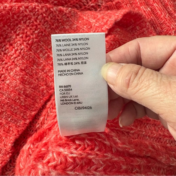 Anthropologie Vibrant Coral V-Neck Sweater - Picture 13 of 13